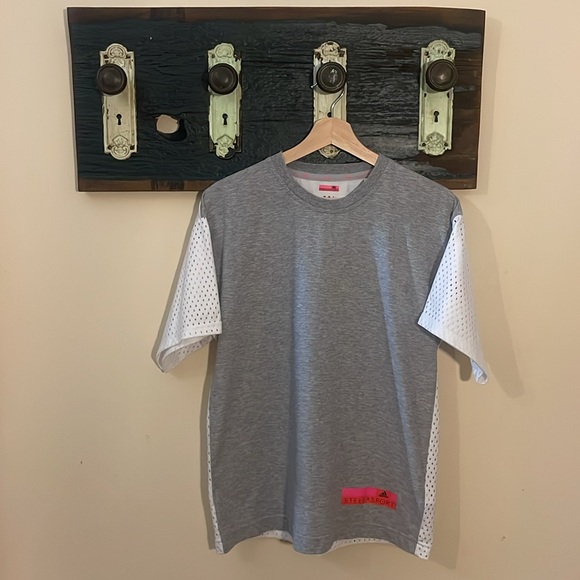 Adidas Stellasport Oversized Grey and White Mesh Back T-Shirt Size XS - Picture 5 of 16